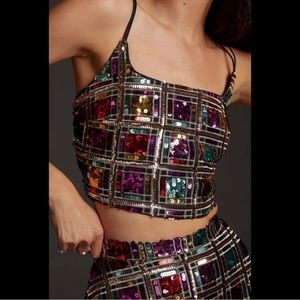 Anthropologie Multi Color Sequence Top